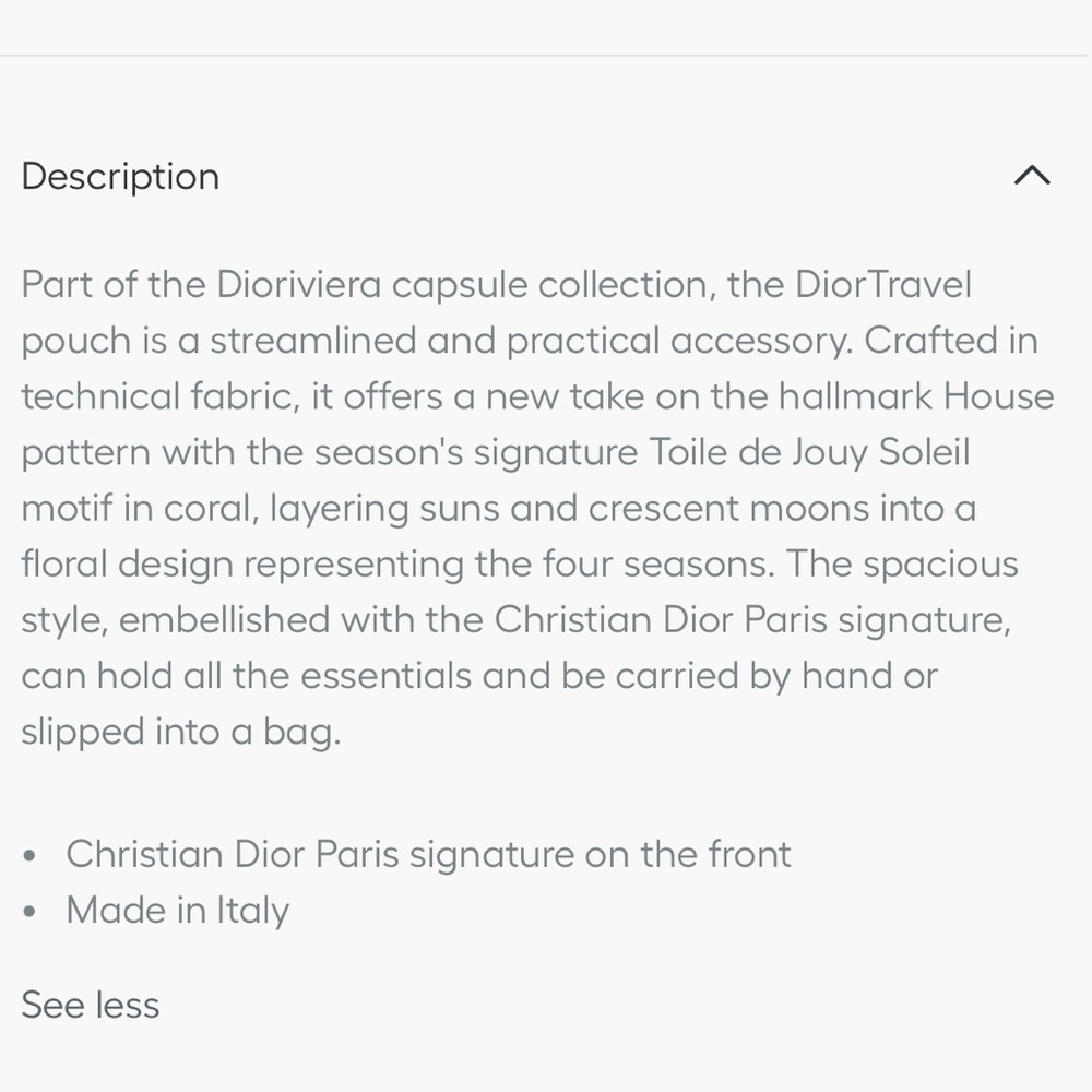 Dioriviera DiorTravel Zipped Pouch Clutch Makeup Bag | Orange / Peach / Coral - Picture 15 of 15
